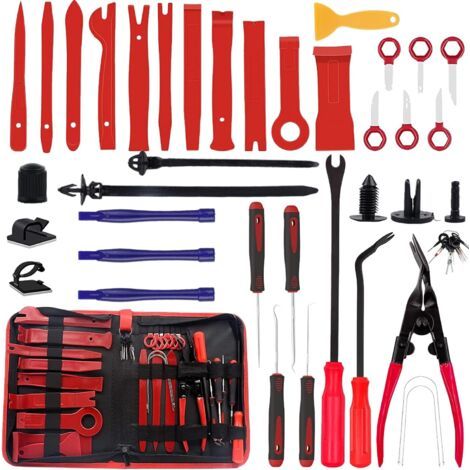 330 pièces Ensemble d'outils de démontage pour voiture, outil à levier pour voiture, outil à levier en plastique pour garniture intérieure, garniture de porte, clés de moulure et clips de fixation (1/5)