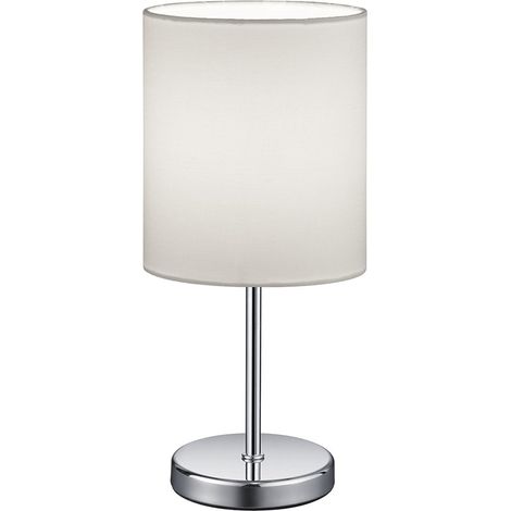 Lampe à poser chromée Jerry Abat-jour blanc Ø13 cm Trio Lighting (1/3)