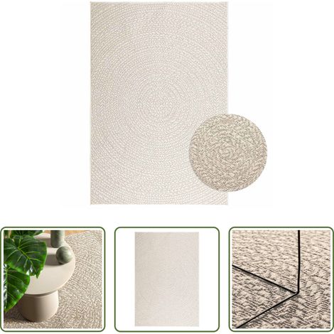Garten Teppich -  Teppich ZIZUR Creme 120x170 cm Jute-Optik Indoor und Outdoor