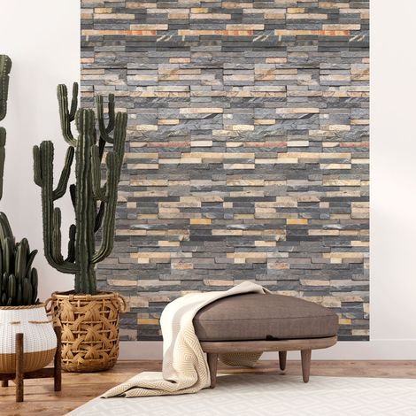 Papier peint intissé pré-encollé - PAREMENT EN PIERRE CHESTER - 1 rouleau de 300x60cm (1/5)