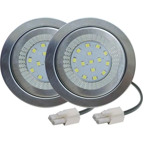Lots de 2 amps LED 1,5 W à aspiration à chaud, 12 V CC, 60 mm (2,50 volts), radiant sous meuble, transparent, sans halogène 20 W (blanc 6000 K) (1/5)