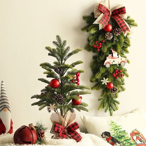 Arbre De Noël - Arbre De Table Mini - Flocé - 50 Cm - En Plastique - Décoration Intérieure Pour Bureau Ou Table - 1 Pièce (1/5)