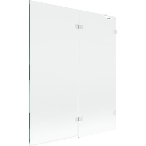 Paroi de baignoire Mexen Lunar à 2 volets droite 140 x 150 cm, transparent, blanc - 897-140-100-20-00-P (1/5)