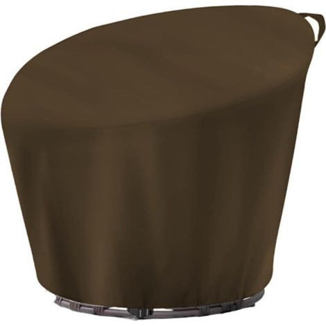 Papasan Housse de Chaise imperméable et Robuste Oxford 210D avec Cordon de Serrage pour Patio extérieur, Sauce, Oeuf, Chaise Ronde en Osier adaptée aux intempéries (café 120 x 46 x 89 (1/2)