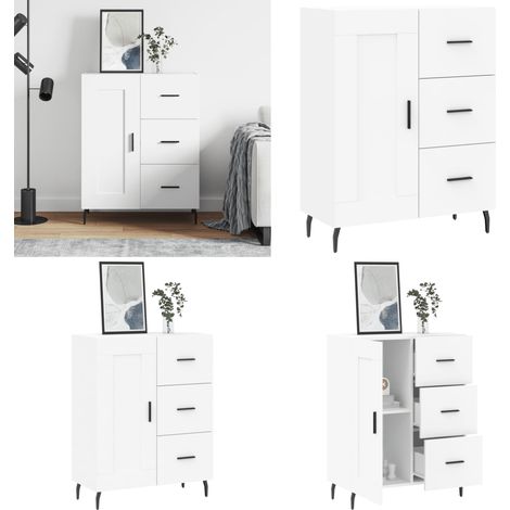 Sideboard Weiß 69,5x34x90 cm Holzwerkstoff - Schreibtisch - Wohnzimmermöbel - Sideboard - Regal - Aufbewahrung - Home & Living