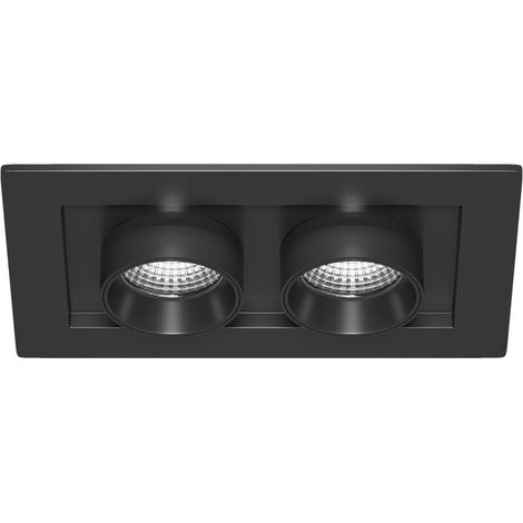 Mini Spot Encastré Led Rectangulaire Oxo 2 Lumières 12 W, 42°, Interrupteur Cct 2700 K/3200 K/4000 K, Noir Mat - Beneito & Faure Technical Lighting (1/5)