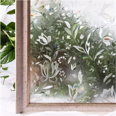 3D Adhésif électrostatique Films pour Fenêtre pour Armoire de Porte de Cuisine de Chambre à Coucher, Tulipe 90 x 200 cm (1/5)