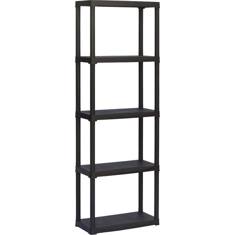 étagère Tempo 5 Rayons Noire Polypropylène Robuste Et Modulaire - Art Plast (1/5)