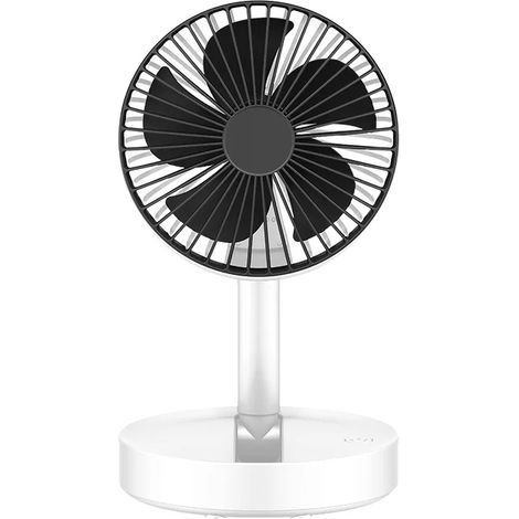 Ventilador de escritorio, carga USB, diseño plegable, BLANCO (1/2)