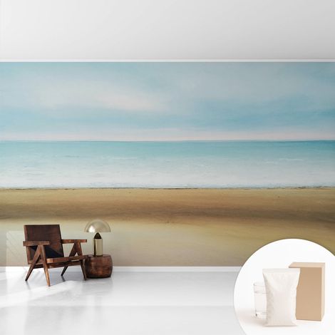 Papier peint intissé avec imprimé pour décoration intérieure pour rénovation a motif - Colle incluse gratuite Paysage côtier 416x254 cm (1/5)