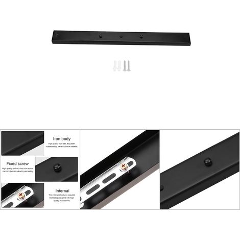 Support de fixation pour plafonnier rectangulaire, base de fixation, accessoires pour suspension DIY, noir (1/5)