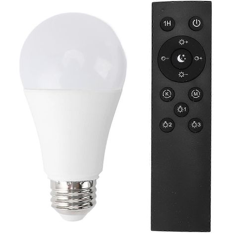 Ampoule LED avec télécommande 2,4 GHz, culot à vis E26, blanc chaud, intensité variable, 800 lm, 100-245 V (1/5)