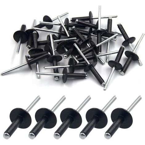 Outil à riveter, 4,8 mm, 20 mm, en aluminium, couleur noire, pour une utilisation pratique en entretien, réparation et bricolage.-AquaForge (1/5)