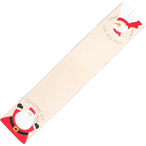 Nappe De Table - Non Tissé - Blanc - 13.78 X 70.87 Pouces - Décoration De Table Pour Fêtes D'hiver Et Noël - Intérieur Et Extérieur - 1 Pièce (1/5)