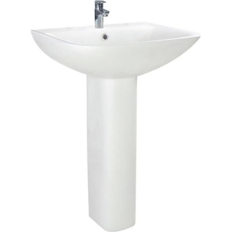 Orbit Nix Basin with Full Pedestal 550mm Wide - 1 Tap Hole (1/4)