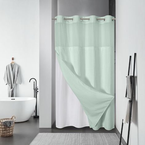 Tenda da doccia, tessuto impermeabile, bagno, verde, 54 x 80 pollici (1/5)