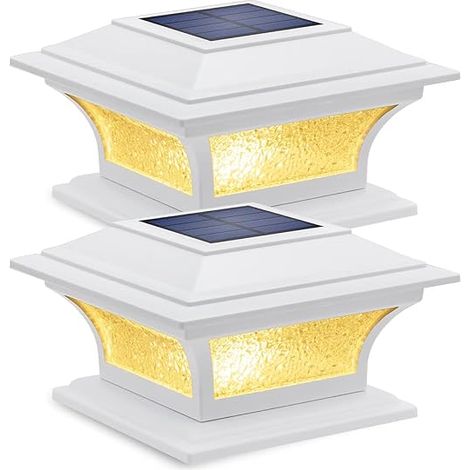 Solar Street Light Outdoor Solar Lamp 2 Modes Lighting LED Light Waterproof Decorations for 4x4 5x5 6x6 Wooden Poles Garden Fence Patio