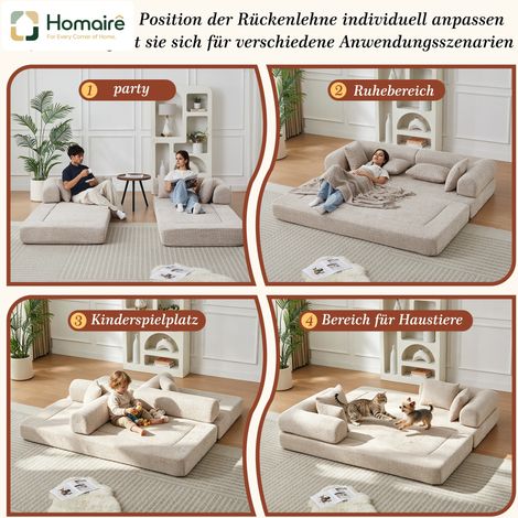 Canapé convertible en velours beige avec dimensions 200 x 90 x 85 cm HOMAIRE (1/5)