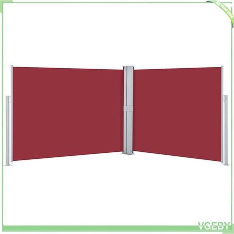 Auvent latéral rétractable - FAFEICY - 48489 - Rouge - 140 x 0-1000 cm - Polyester UV résistant (1/5)