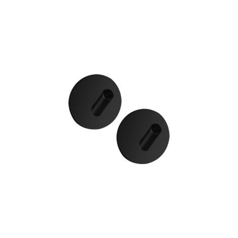 Set di 2 ganci adesivi da parete per asciugamani da cucina, non richiedono foratura, con cuscinetto adesivo, gancio adesivo da parete per bagno, acciaio inox 304, gancio autoadesivo, rotondo, nero - C