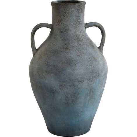 Vase effet vieilli terracotta gris bleuté pour déco chic - Gris bleuté vieilli élégant (1/3)