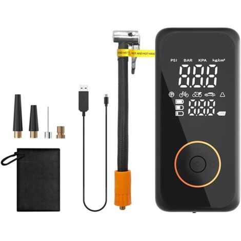 QORVA-Pompe à air portable avec double affichage numérique, compresseur d'air portable, idéal pour voitures, motos et vélos (1/5)