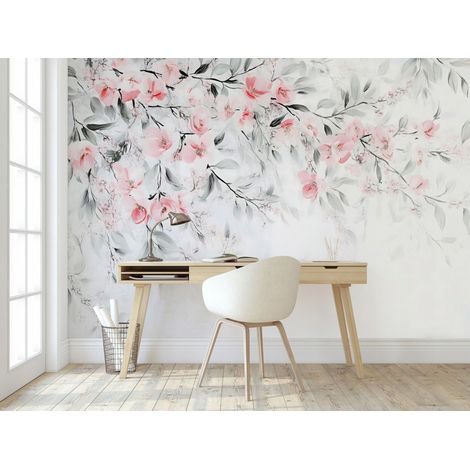 Vlies Fototapete Blumen 150x105 cm, Tapeten, für Wohn und Schlafzimmer, Vliestapete Wandtapete Tapete 3D Effekt- inkl. Kleister - botanisch weiß rosen, WallArena (1/4)