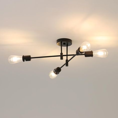 Plafonnier Industriel, Lustre Spoutnik Diamètre 72cm, sans Ampoule (1/5)
