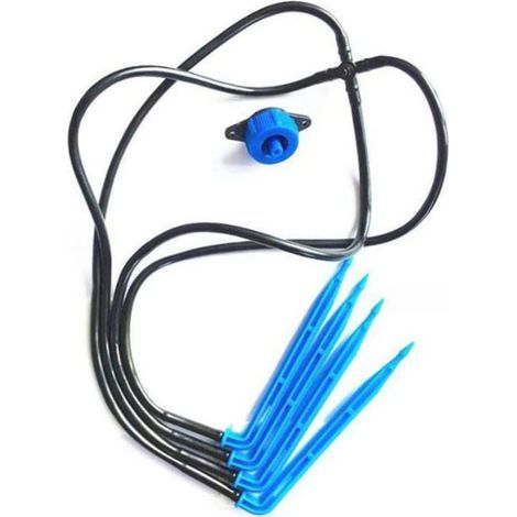 Kit de riego de 10 piezas, kit para plantas de exterior, manguera de riego, kit de riego para manguera de riego, kit de riego para manguera de riego, estaca de riego por goteo, 50 cm (1/5)