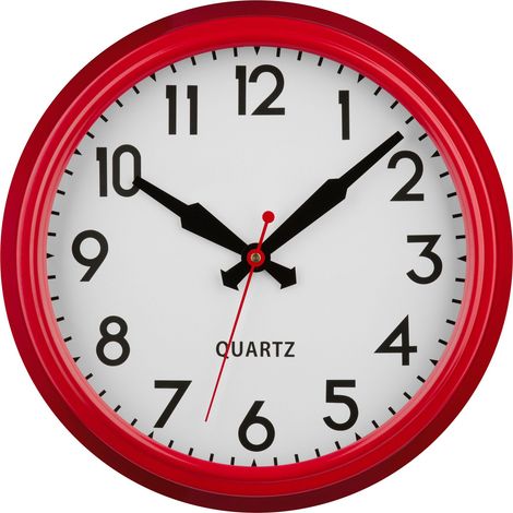 Premier Housewares Red Metal Lined Rim Wall Clock (1/2)