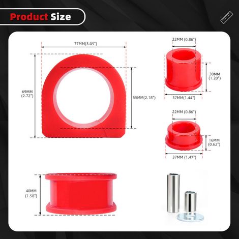 Kit de bagues de direction et de frein 8.10103G pour Toyota 4Runner (1996-2004), noires, à l'unité. (1/4)