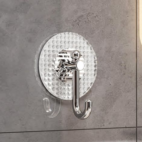 4 pièces crochet de porte en acrylique crochets muraux adhésifs transparent antidérapant sans trace bâton robuste sur crochet salle de bain cuisine mur Sticke, Transparent (1/5)