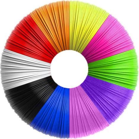 Filamento per penna 3D, ricariche di filamento PLA da 1,75 mm per penne 3D, 10 colori, 5 m ciascuno, filamento per penna 3D per bambini e adulti, compatibile con penne di stampa 3D professionali
