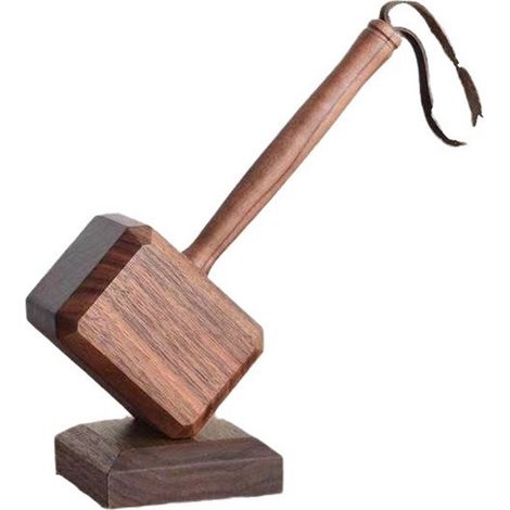 Abrebotellas con forma de martillo de Thor, abridor de cerveza personalizado para el hogar, de madera, magnético, creativo (1/2)