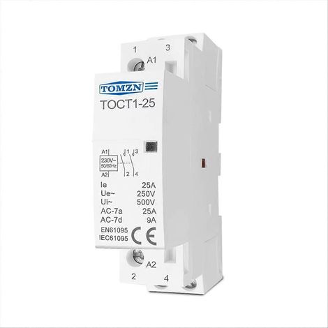 TOCT1-25 2P 25A 220V/230V 50/60HZ Contacteur modulaire CA domestique sur rail DIN 2NO (1/5)