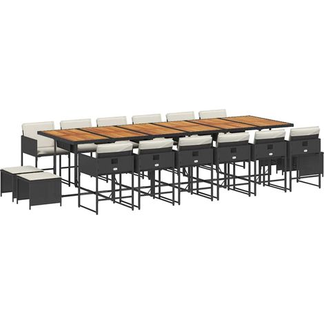 Maison Exclusive - Set de muebles jardín 17 pzas con cojines ratá (1/5)