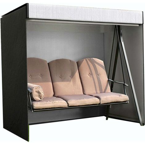Housse de meubles d'extérieur Housse de balançoire Housse imperméable Housse de protection de meubles Housse anti-poussière Housse de meubles d'extérieur 210D,200170125cm,Noir
 TONCHEAN