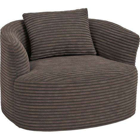 Fauteuil HWC-P18, fauteuil lounge, fauteuil relax, fauteuil rembourré, fauteuil cocktail, tissu/textile velours côtelé (