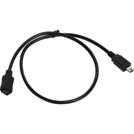 Câble de Conversion USB Mâle Mini vers USB Femelle Mini, Portable et Noir, 50cm (1/5)