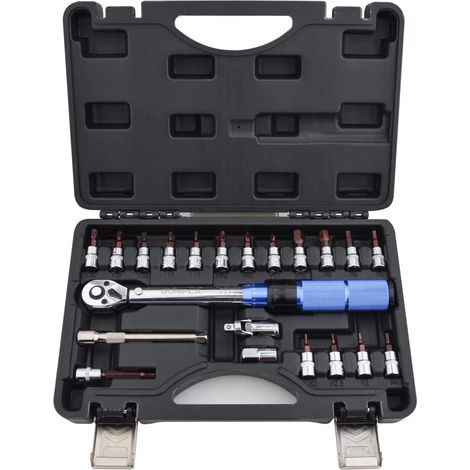 Set di chiavi dinamometriche reversibili regolabili da 21 pezzi con kit di riparazione con asta di prolunga