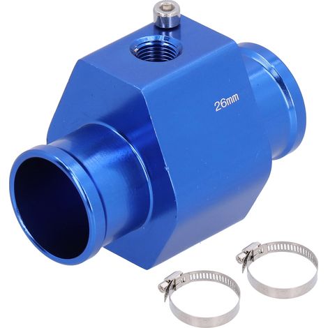 Raccord de tuyau en aluminium, 26 mm, bleu, pour usage automobile, pour la maintenance et le remplacement dans les systèmes mécaniques.-AquaForge (1/5)