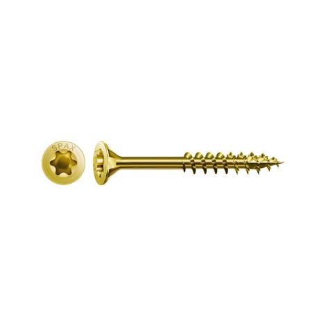 Vis à bois aggloméré tête fraisée empreinte Torx acier zingué bichromaté partiellement filetées Yellox, Ø 5 mm, longueur 45 mm, (1/3)