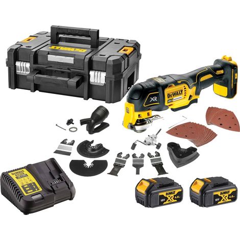 DeWalt DCS355M2 Cordless 18V XR Brushless Multi-Tool with 35pc Accessory Kit, 2 x 4Ah Batteries, Charger and Case