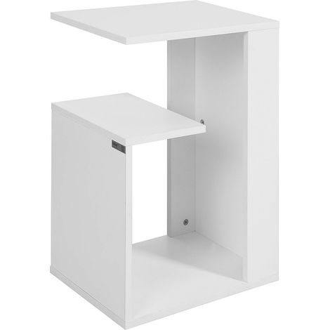 SoBuy FBT69-W Beistelltisch mit 3 Ablagen Couchtisch Kaffeetisch Sofatisch weiß BHT ca.:30x60x40cm (1/5)