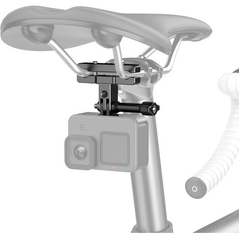 Supporto universale per sella da bicicletta per GoPro e action camera, nero (1/4)