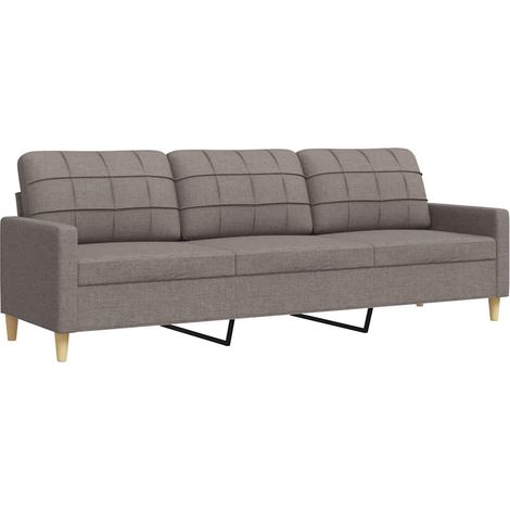 3-Sitzer Sofa Taupe 210 cm Stoff