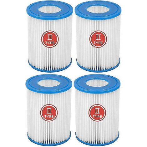 Bestway Cartouche filtrante Type II pour pompe 530/800 gph et spa, blanc, diamètre 10,6 cm, hauteur 13,6 cm, lot de 4 (1/4)