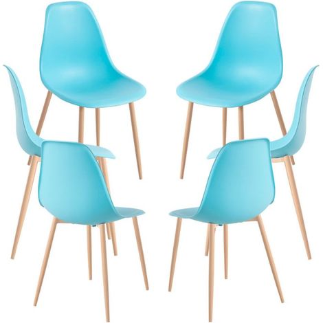 Packs Sillas Comedor - Pack 6 Sillas Mykle - Turquesa (1/5)