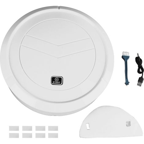 Ortviai Robot Aspirateur Balai Intelligent avec Suction Puissante, Batterie 1200 mAh, pour Sol Carrelé, Bois et Moquette Courte (1/5)