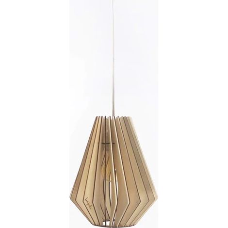 Suspension Led bois Ambre - Atelier Loupiote (1/3)